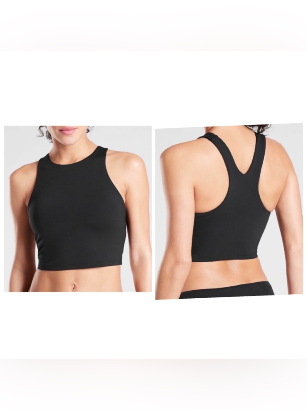 Athleta Conscious Crop Bra D-DD+ Black PowerVita Racerback XS NWT Discontinued